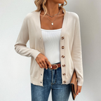 Isla | Women's V-Neck Cardigan | Button-Front · Eltrendio