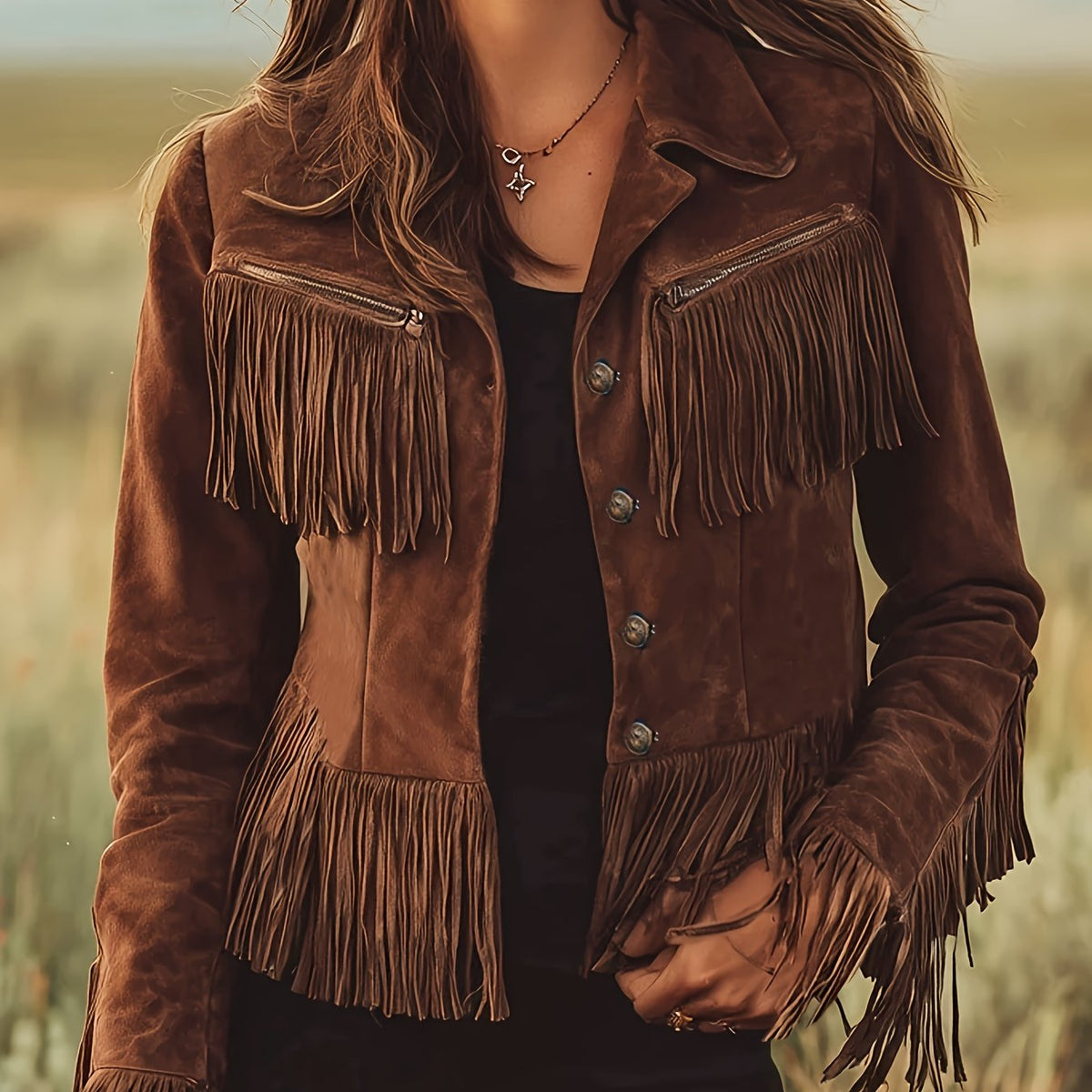 Isla | Women's Western Jacket | Suede Fringe · Eltrendio