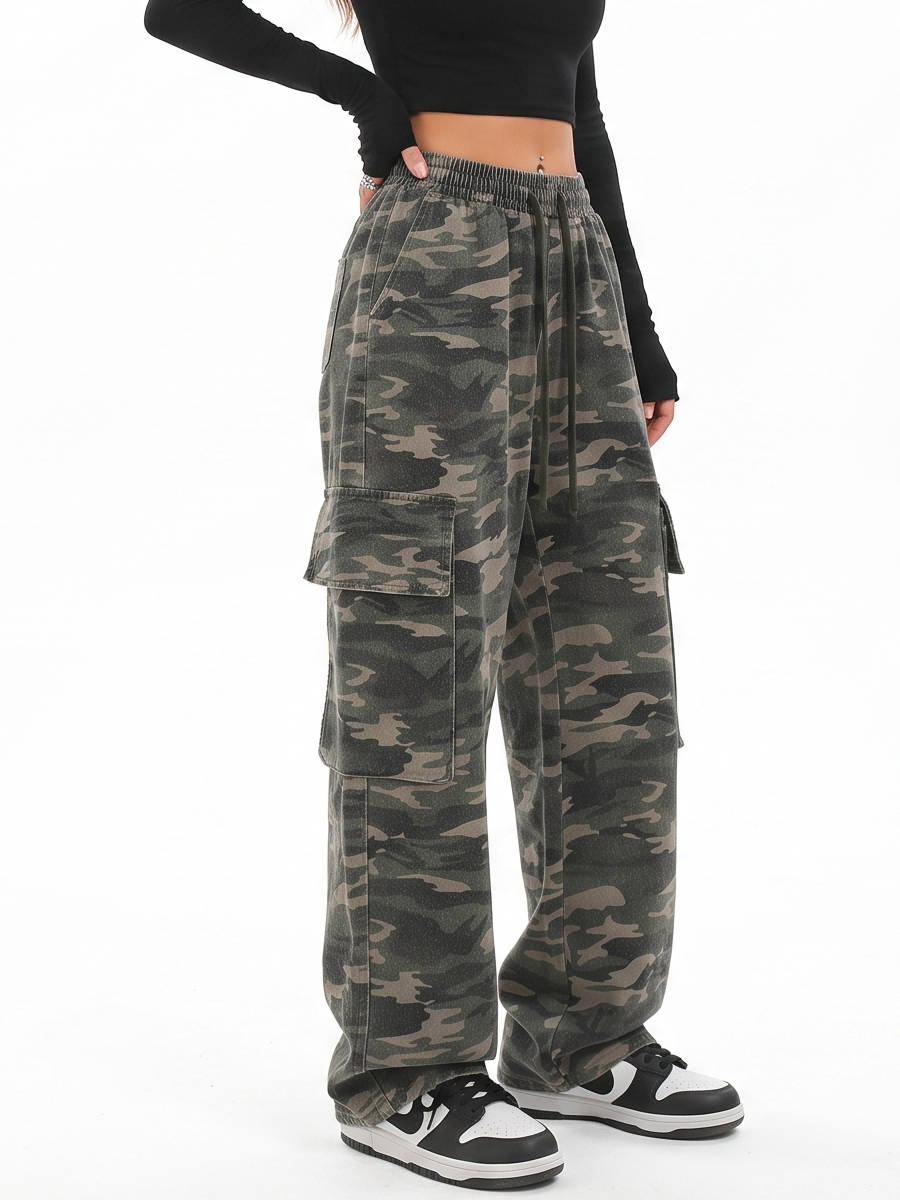 Isla | Women's Wide-Leg Cargo Trousers | Drawstring Waist · Eltrendio
