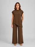 Isla | Women's Wide-Leg Co-Ord Set | Asymmetric Top · Eltrendio