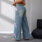Isla | Women's Wide-Leg Jeans | Bow Detail · Eltrendio