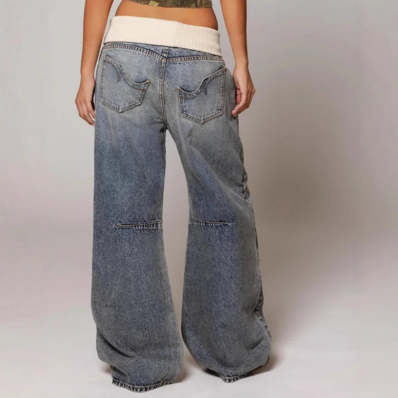 Isla | Women's Wide-Leg Jeans | Ribbed Waistband · Eltrendio