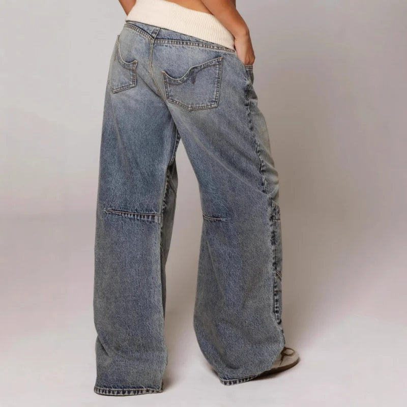 Isla | Women's Wide-Leg Jeans | Ribbed Waistband · Eltrendio