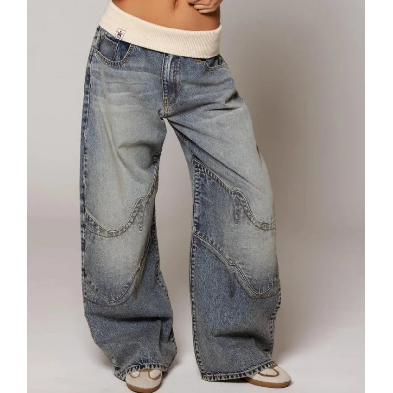 Isla | Women's Wide-Leg Jeans | Ribbed Waistband · Eltrendio