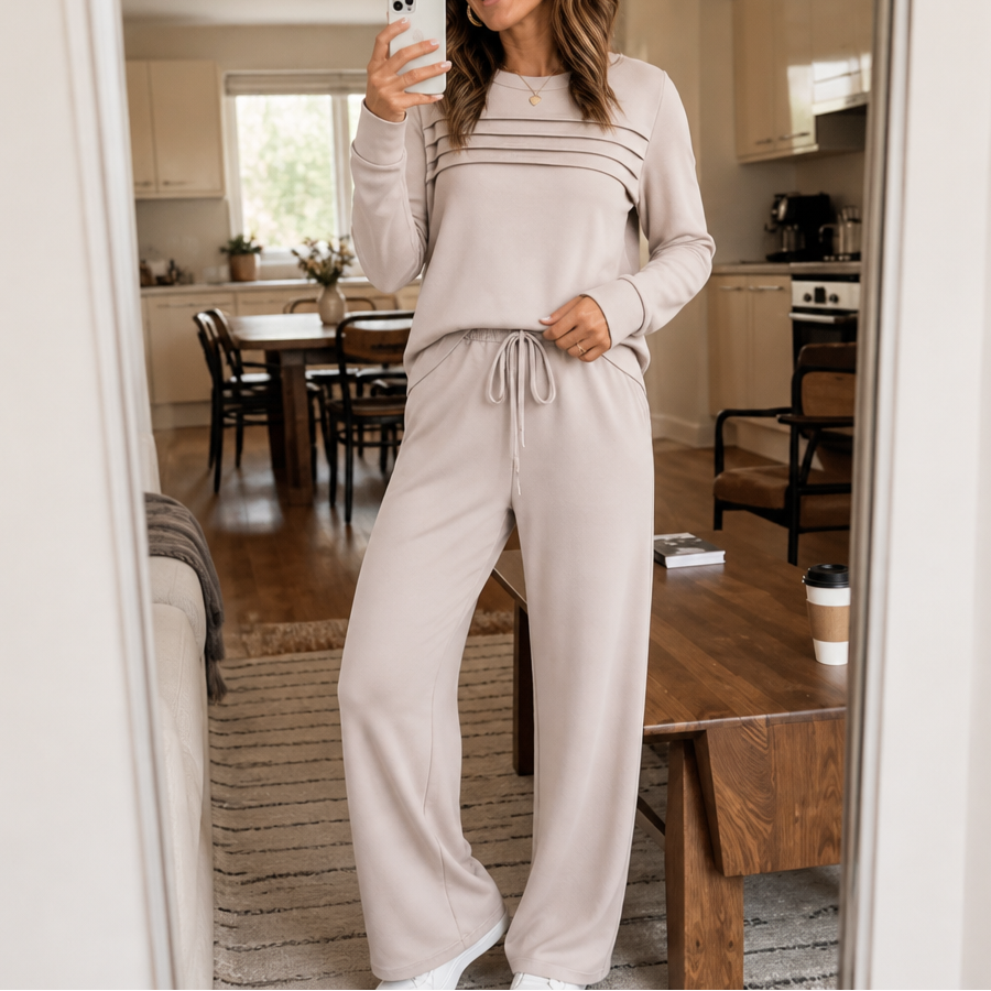 Isla | Women's Wide-Leg Loungewear Set | Drawstring Waist · Eltrendio