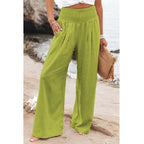 Isla | Women's Wide-Leg Trousers | Shirred Waist · Eltrendio