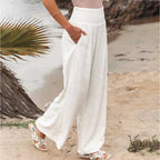 Isla | Women's Wide-Leg Trousers | Shirred Waist · Eltrendio