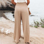 Isla | Women's Wide-Leg Trousers | Shirred Waist · Eltrendio