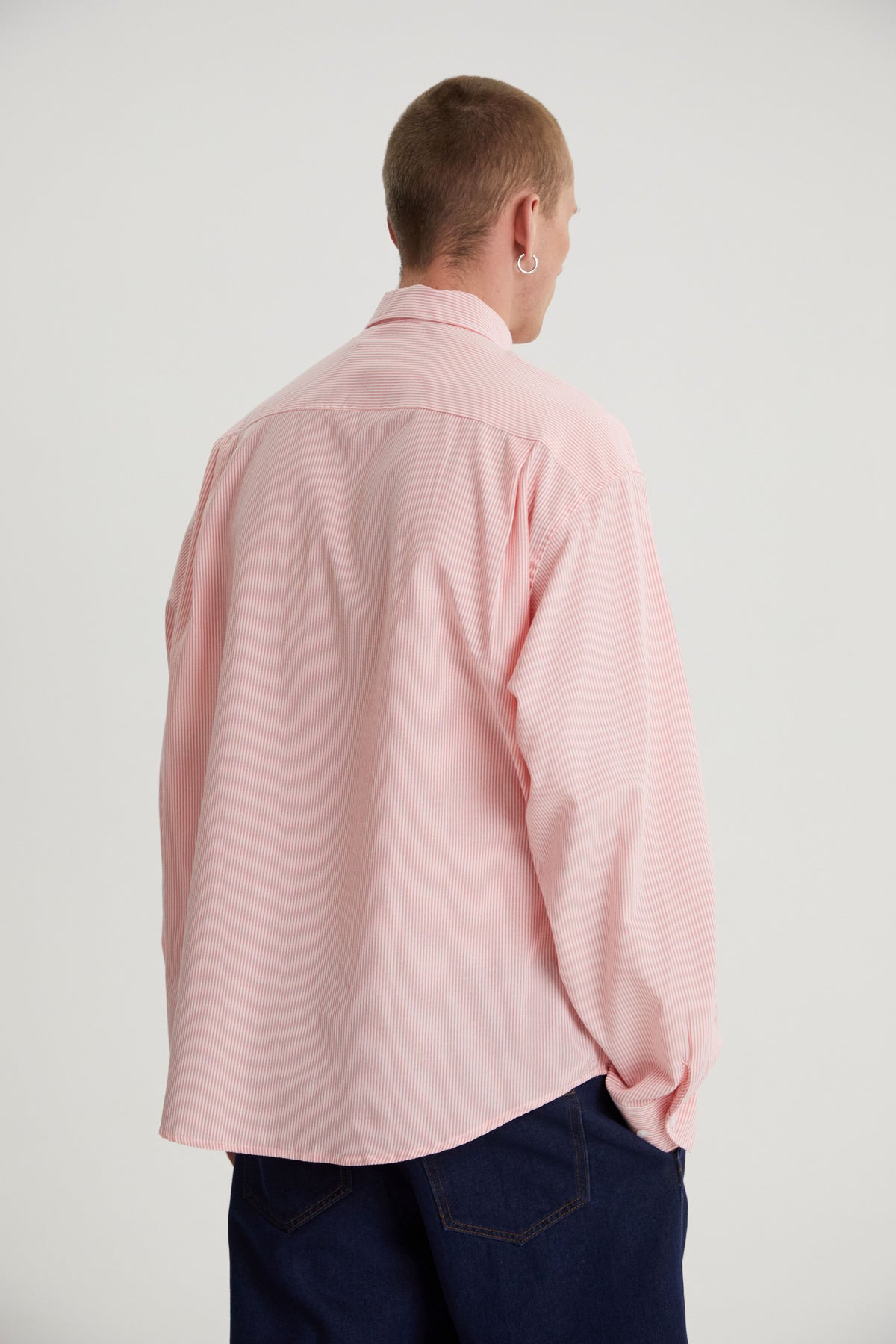 Jamie | Unisex Oversized Shirt | Striped Cotton Y2K Style-Eltrendio