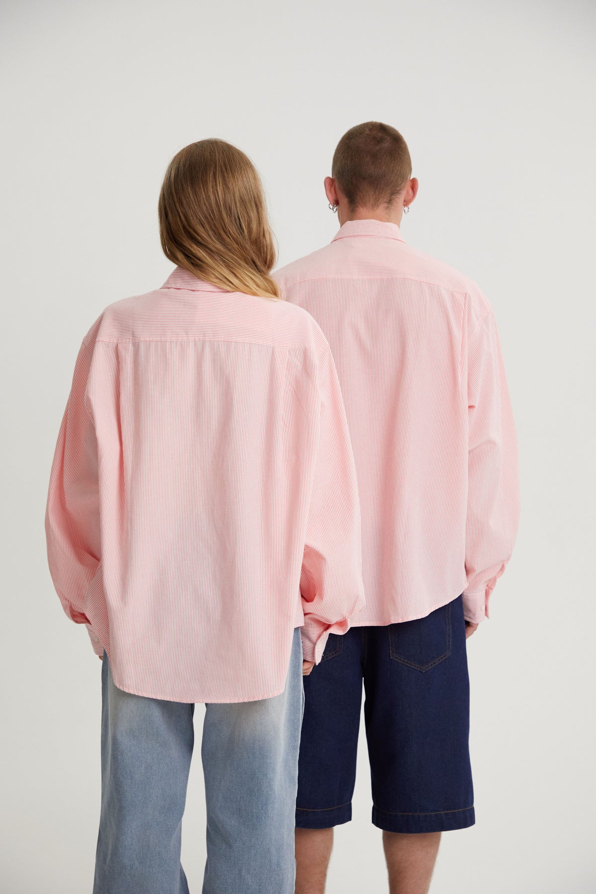 Jamie | Unisex Oversized Shirt | Striped Cotton Y2K Style-Eltrendio