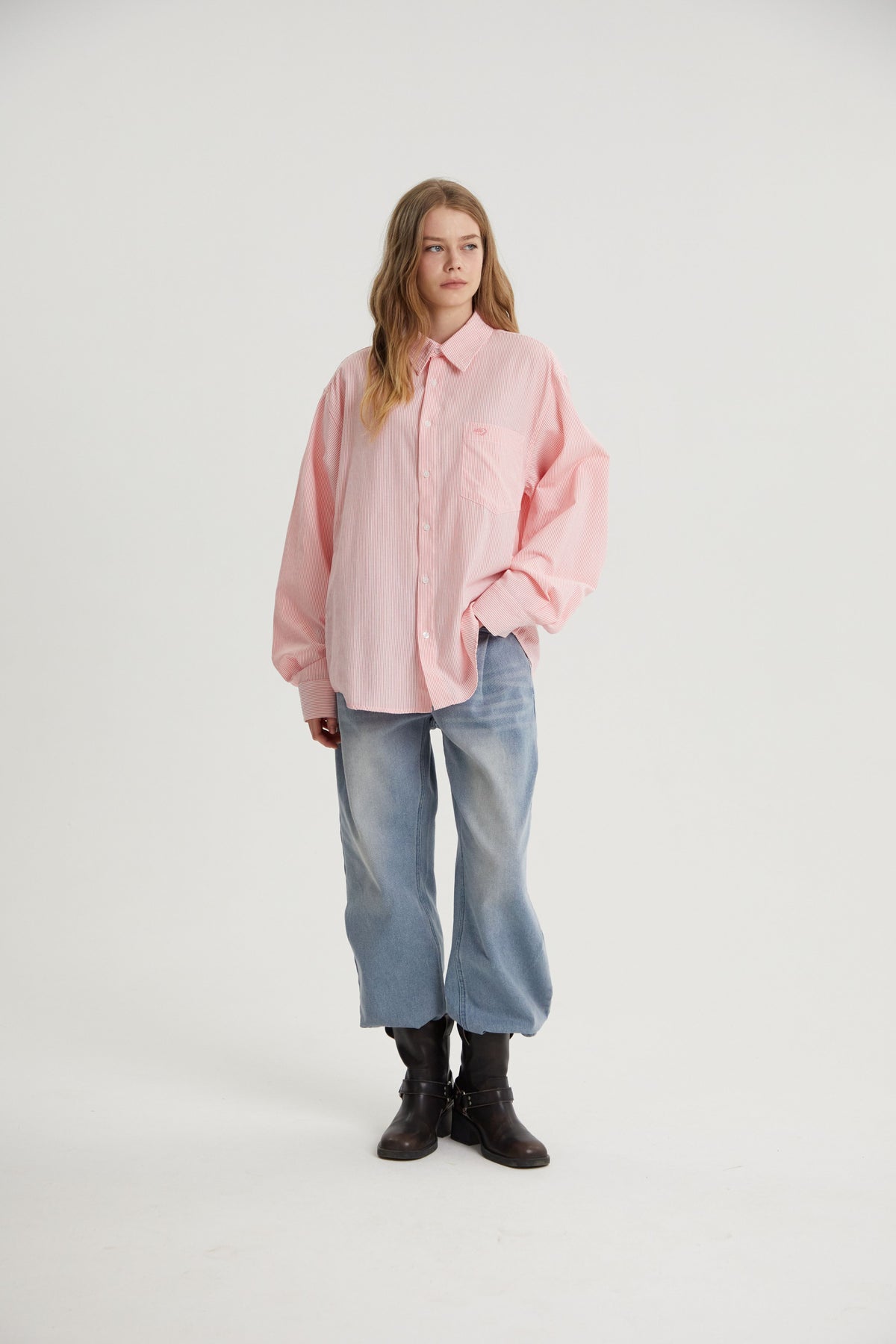 Jamie | Unisex Oversized Shirt | Striped Cotton Y2K Style-Eltrendio