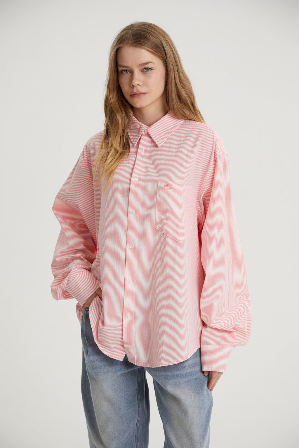 Jamie | Unisex Oversized Shirt | Striped Cotton Y2K Style-Eltrendio