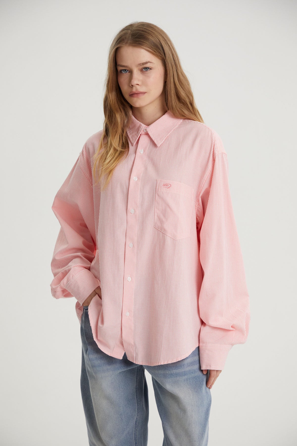 Jamie | Unisex Oversized Shirt | Striped Cotton Y2K Style-Eltrendio
