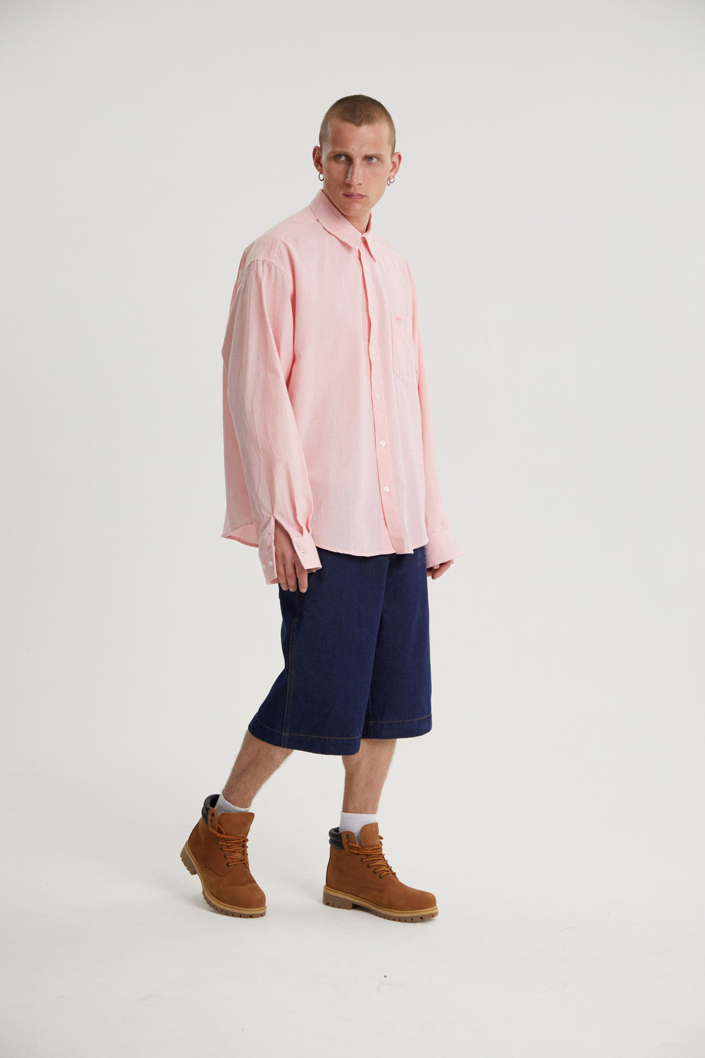 Jamie | Unisex Oversized Shirt | Striped Cotton Y2K Style-Eltrendio