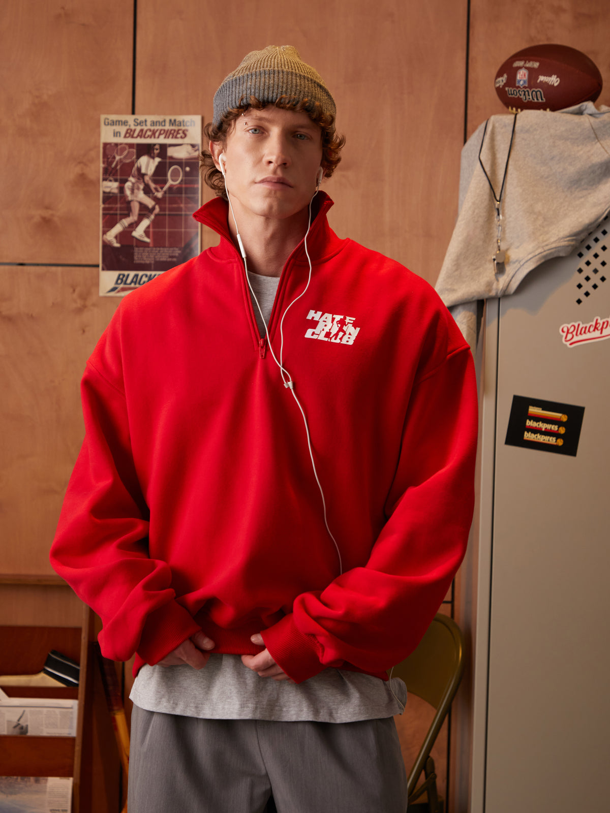 Jaxon | Unisex Half Zip Sweatshirt | Oversized Graphic Retro Style-Eltrendio