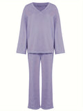 Mabel | Women's V-Neck Loungewear Set | Soft Knit · Eltrendio
