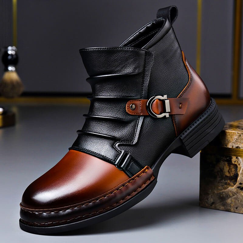 Marcus | Men's Buckle Ankle Boots | Two-Tone · Eltrendio