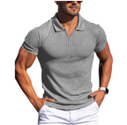 Marcus | Men's V-Neck Polo Shirt | Ribbed Knit · Eltrendio