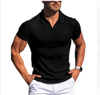 Marcus | Men's V-Neck Polo Shirt | Ribbed Knit · Eltrendio
