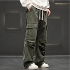 Marcus | Men's Wide-Leg Cargo Trousers | Drawstring Waist · Eltrendio