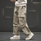 Marcus | Men's Wide-Leg Cargo Trousers | Drawstring Waist · Eltrendio
