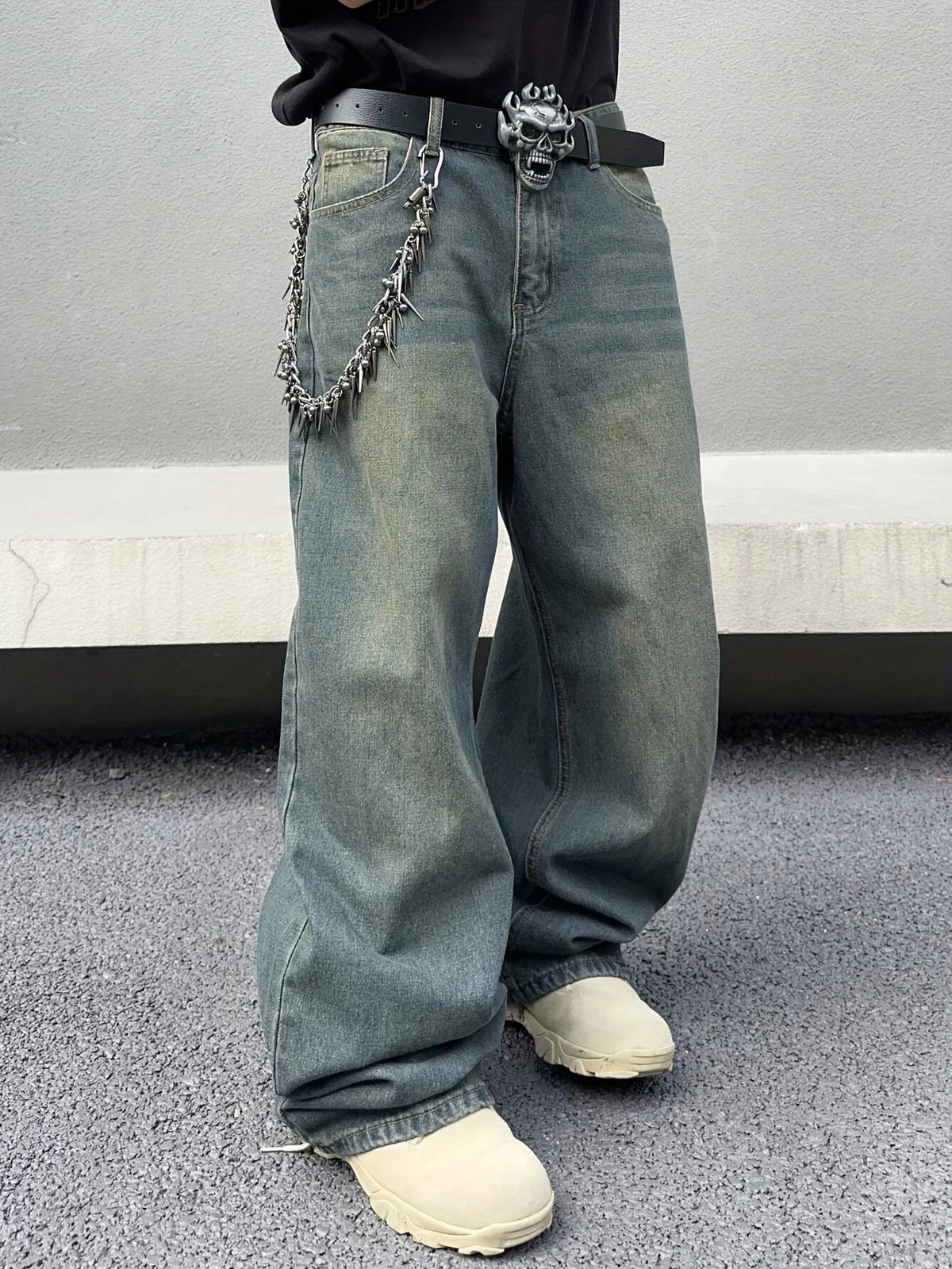 Marcus | Men's Wide-Leg Jeans | Faded Denim · Eltrendio
