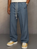 Marcus | Men's Wide-Leg Trousers | Drawstring Waist-Eltrendio