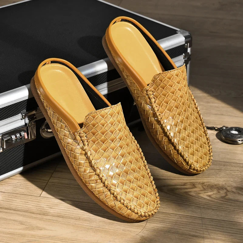Marcus | Men's Woven Backless Loafers | Slip-On · Eltrendio