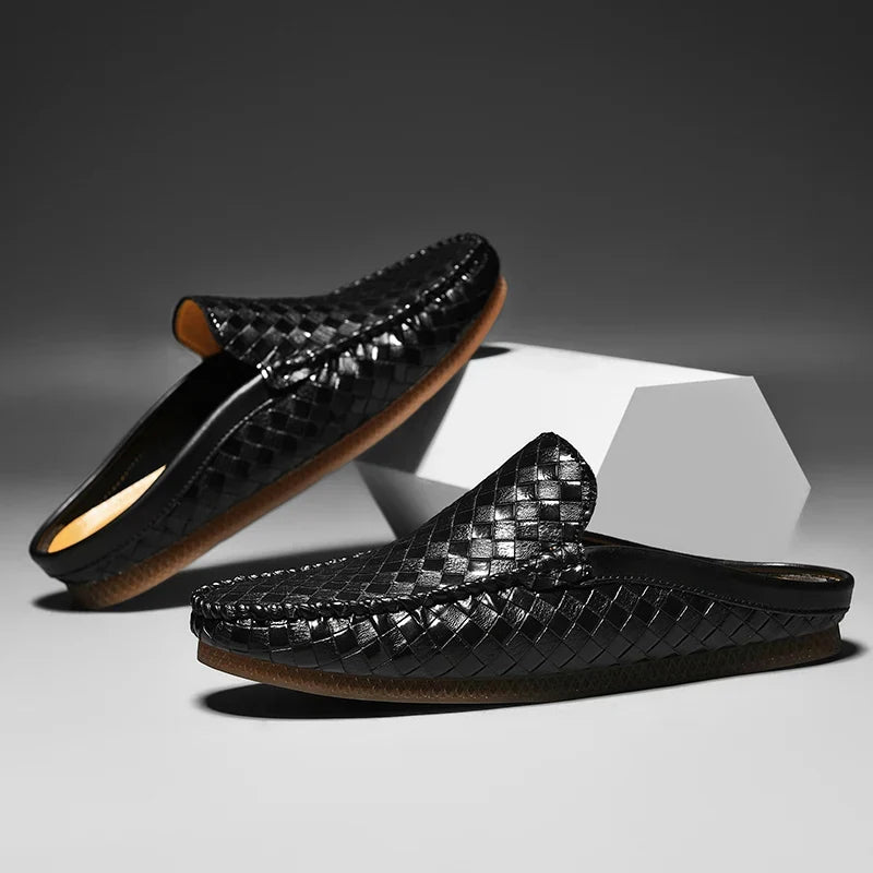 Marcus | Men's Woven Backless Loafers | Slip-On · Eltrendio