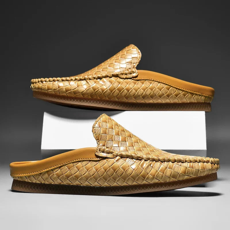 Marcus | Men's Woven Backless Loafers | Slip-On · Eltrendio