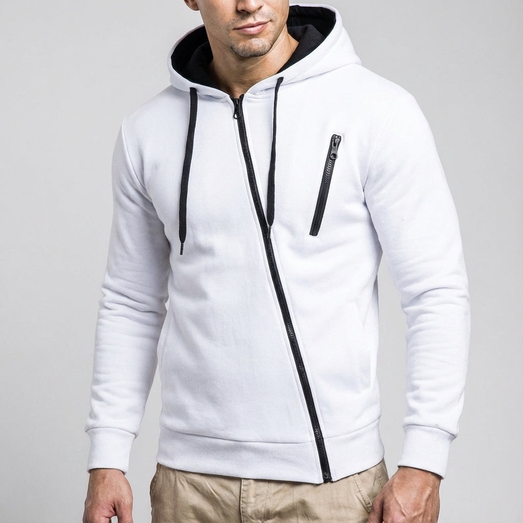 Marcus | Men's Zip-Up Hoodie | Contrast Drawstring · Eltrendio