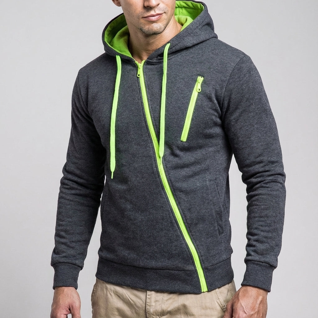 Marcus | Men's Zip-Up Hoodie | Contrast Drawstring · Eltrendio