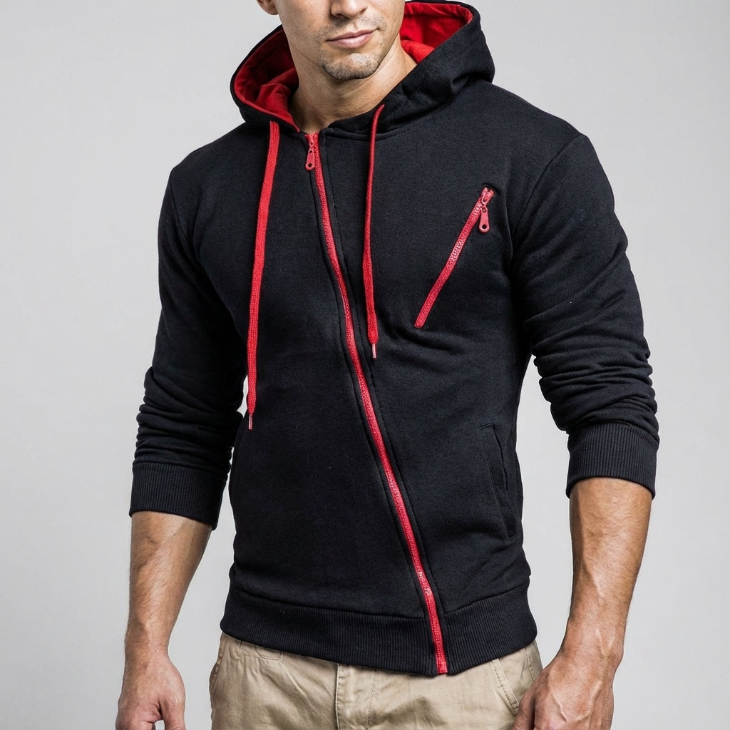 Marcus | Men's Zip-Up Hoodie | Contrast Drawstring · Eltrendio