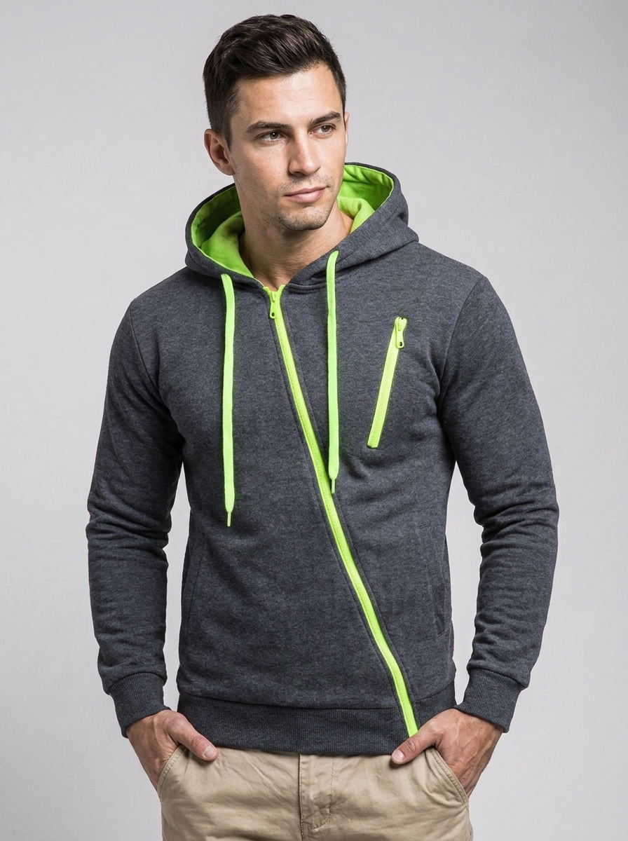 Marcus | Men's Zip-Up Jacket | Contrast Drawstring-Eltrendio
