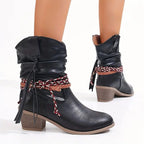 Maren | Women's Western Ankle Boots | Braided Strap · Eltrendio
