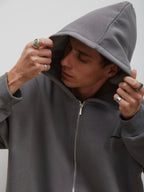 Mason | Unisex Washed Zip Hoodie | Oversized Y2K No Fleece-Eltrendio