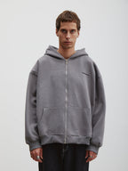 Mason | Unisex Washed Zip Hoodie | Oversized Y2K No Fleece-Eltrendio
