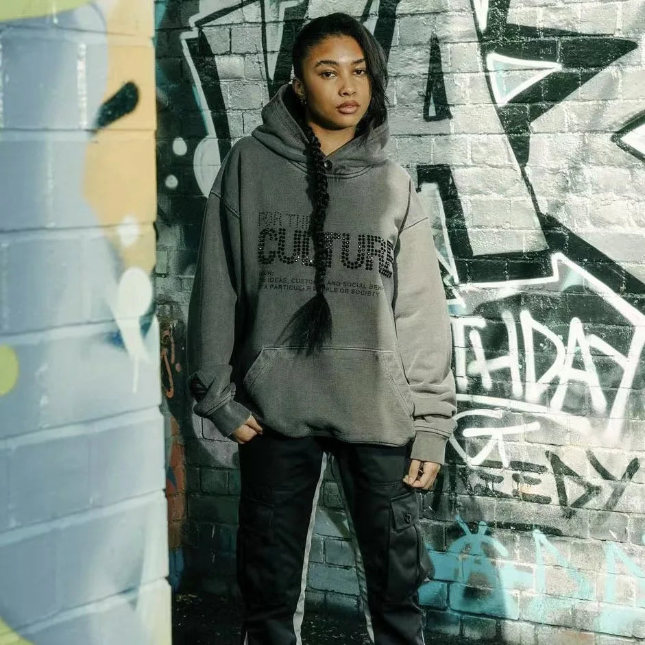 Maya | Women's Oversized Hoodie | Rhinestone Graphic · Eltrendio