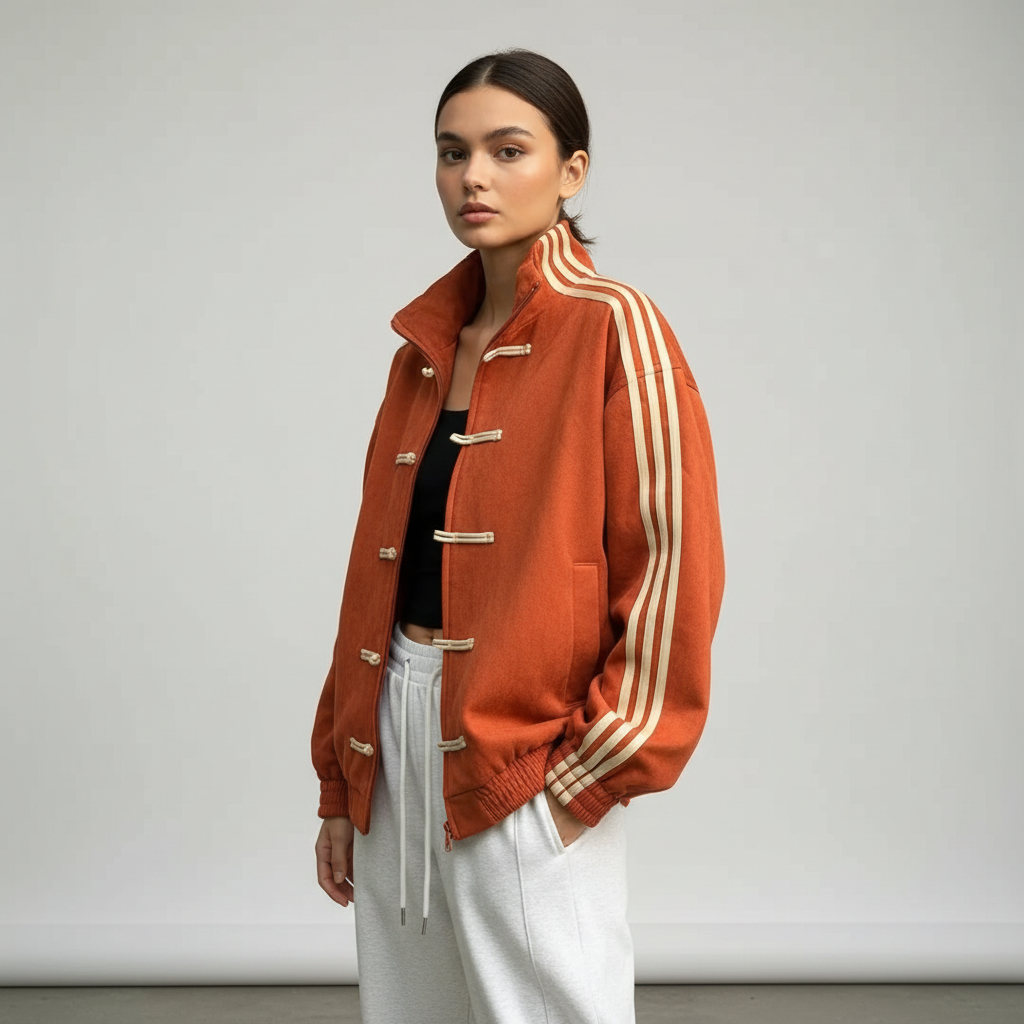 Mei | Women's Oversized Track Jacket | Side Stripes · Eltrendio