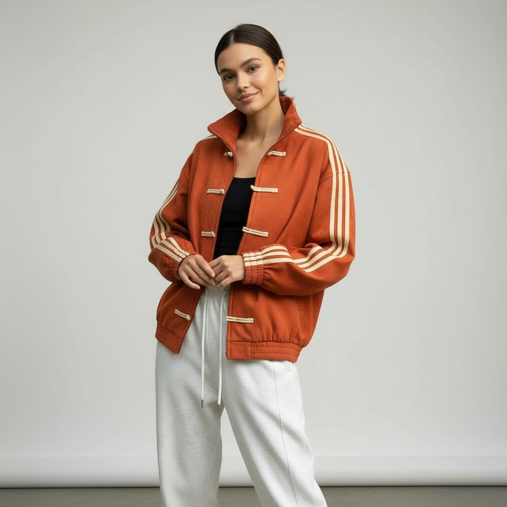 Mei | Women's Oversized Track Jacket | Side Stripes · Eltrendio