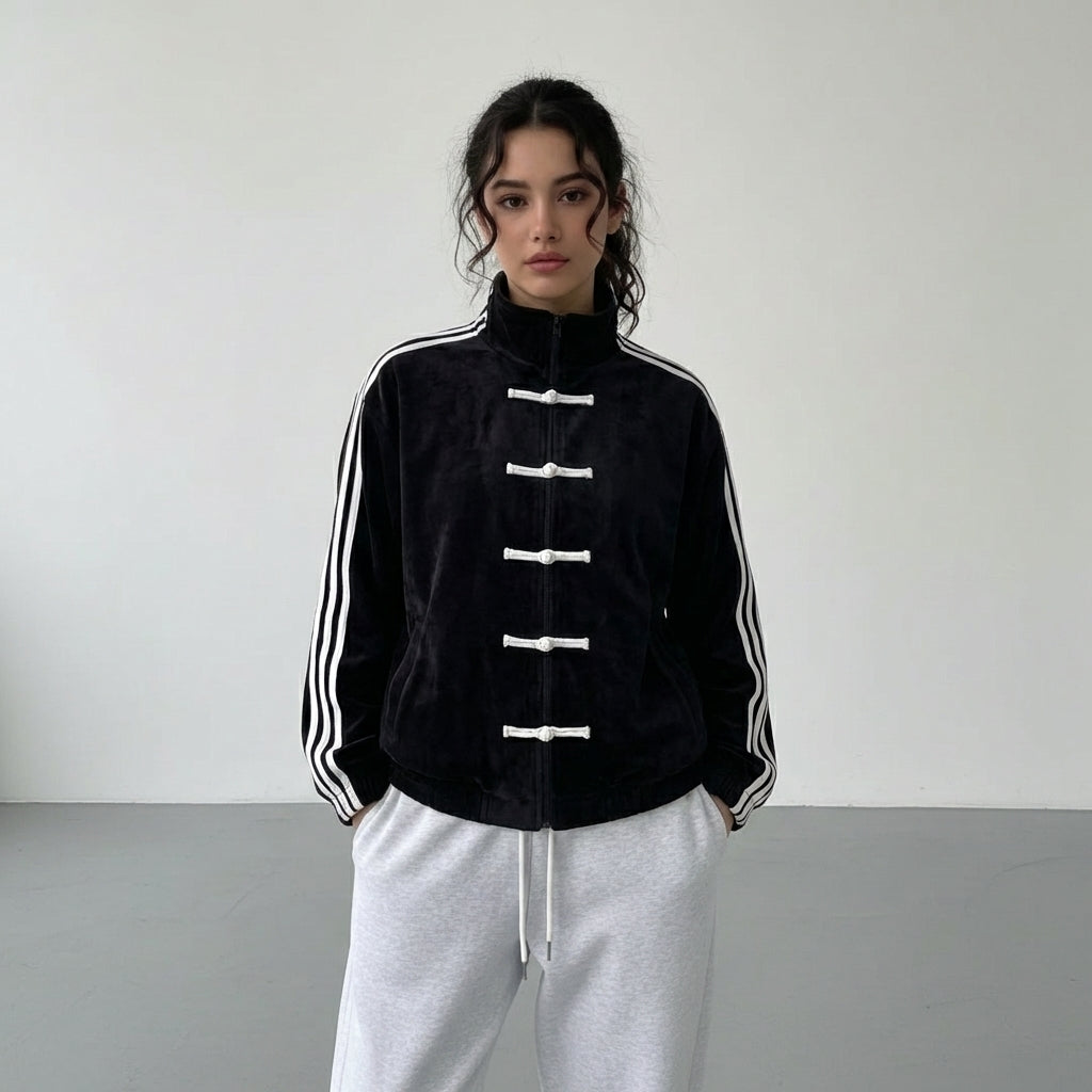 Mei | Women's Oversized Track Jacket | Side Stripes · Eltrendio