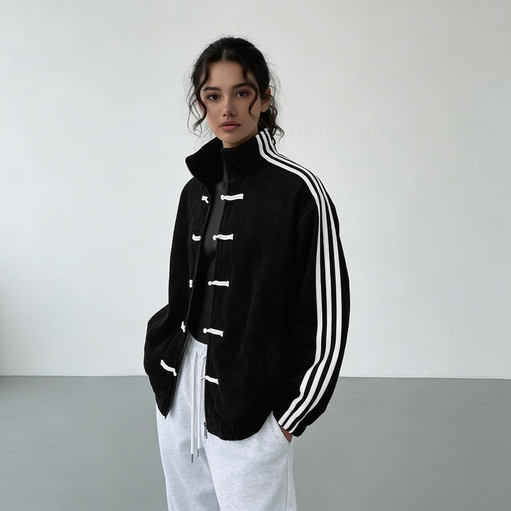 Mei | Women's Oversized Track Jacket | Side Stripes · Eltrendio