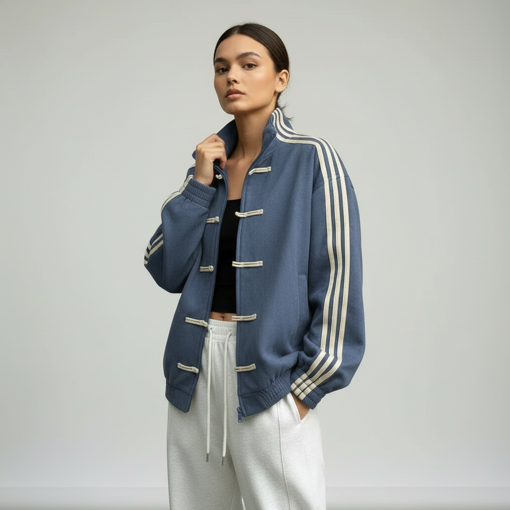 Mei | Women's Oversized Track Jacket | Side Stripes · Eltrendio