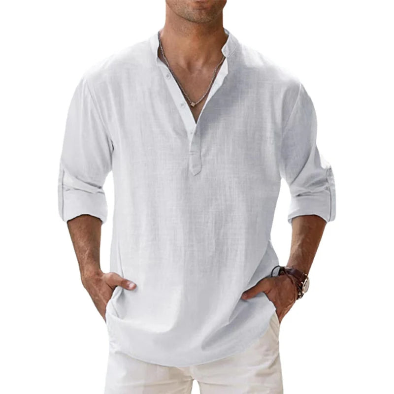 George | Men's Collarless Shirt | Button Placket · Eltrendio
