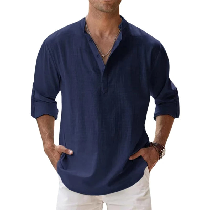 George | Men's Collarless Shirt | Button Placket · Eltrendio