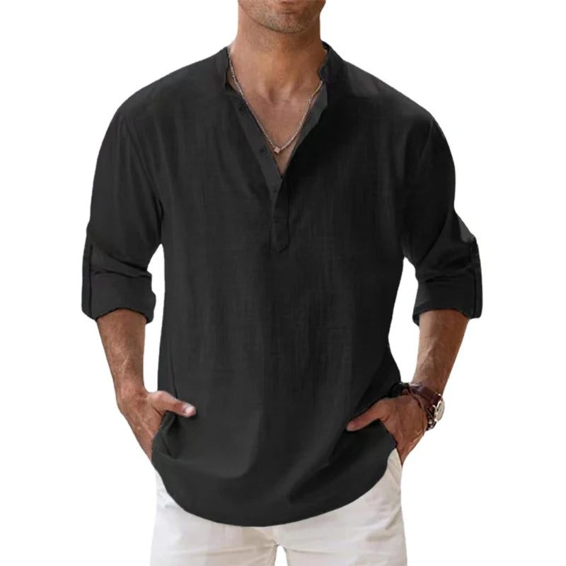 George | Men's Collarless Shirt | Button Placket · Eltrendio