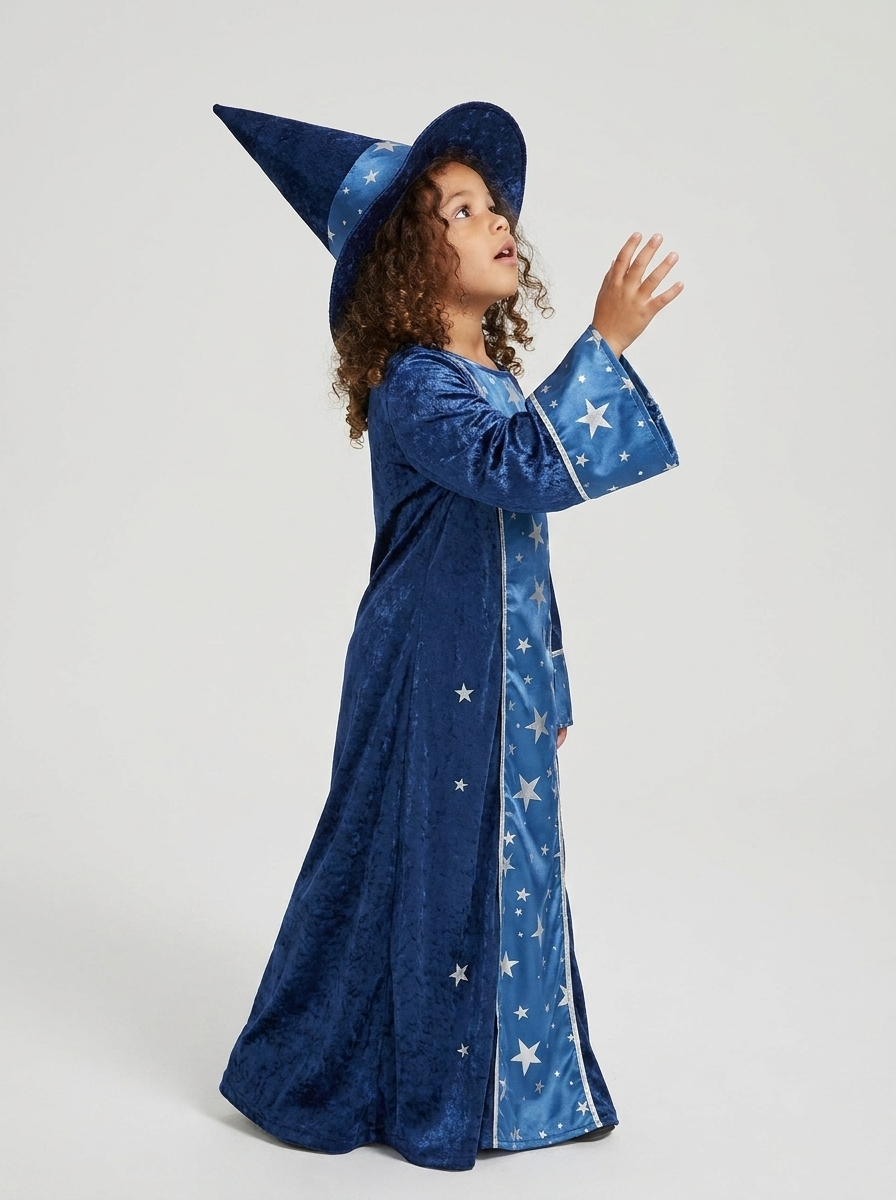 Merlin | Kids' Wizard Costume | Star Print-Eltrendio