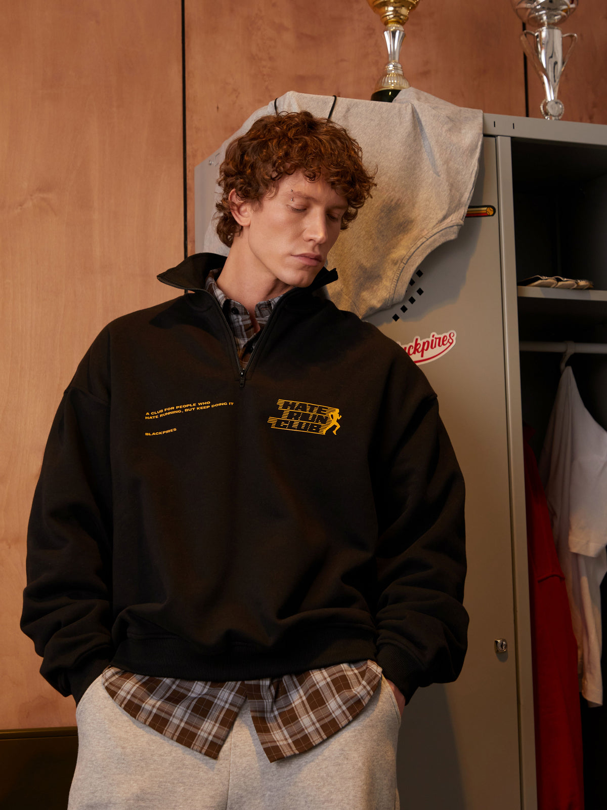 Miles | Unisex Half Zip Sweatshirt | Oversized Graphic Streetwear Style-Eltrendio