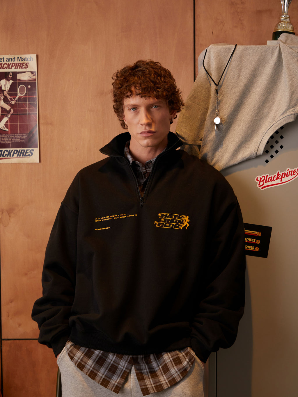 Miles | Unisex Half Zip Sweatshirt | Oversized Graphic Streetwear Style-Eltrendio