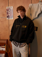 Miles | Unisex Half Zip Sweatshirt | Oversized Graphic Streetwear Style-Eltrendio